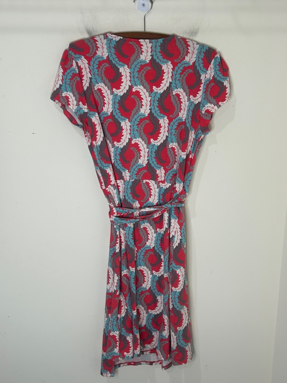BODEN Marie V-Neck Wrap Dress Coral Blue Size 10R - Picture 3 of 16